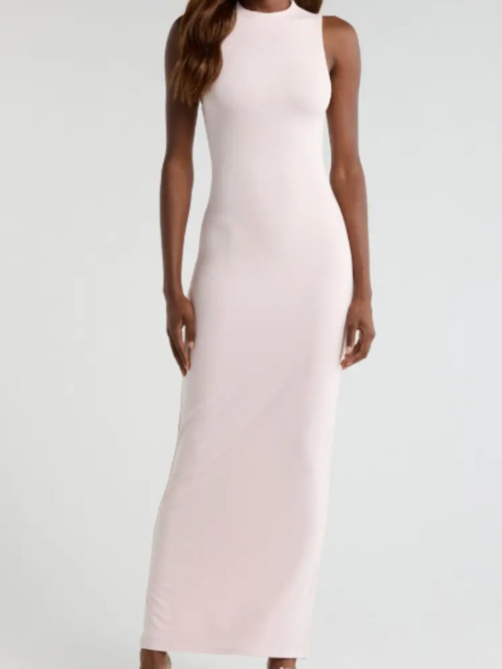 AFRM Casper Racerback Maxi Dress – Mauve Morn Pink – XS – Bodycon Mock Neck
